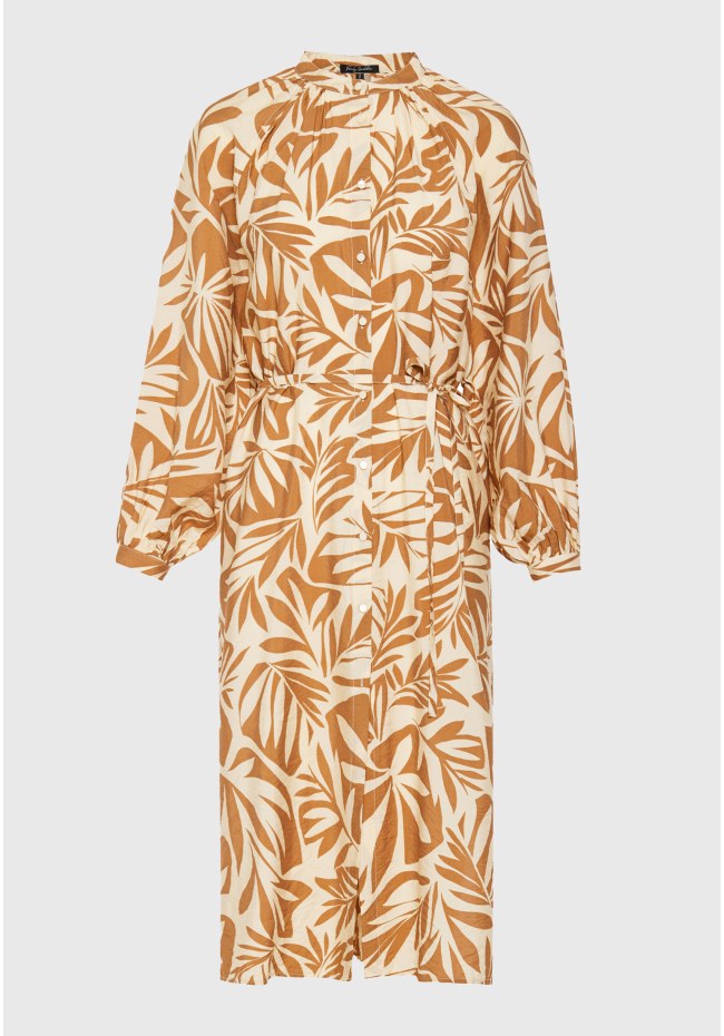 Oversized all over printed viscose midi dress