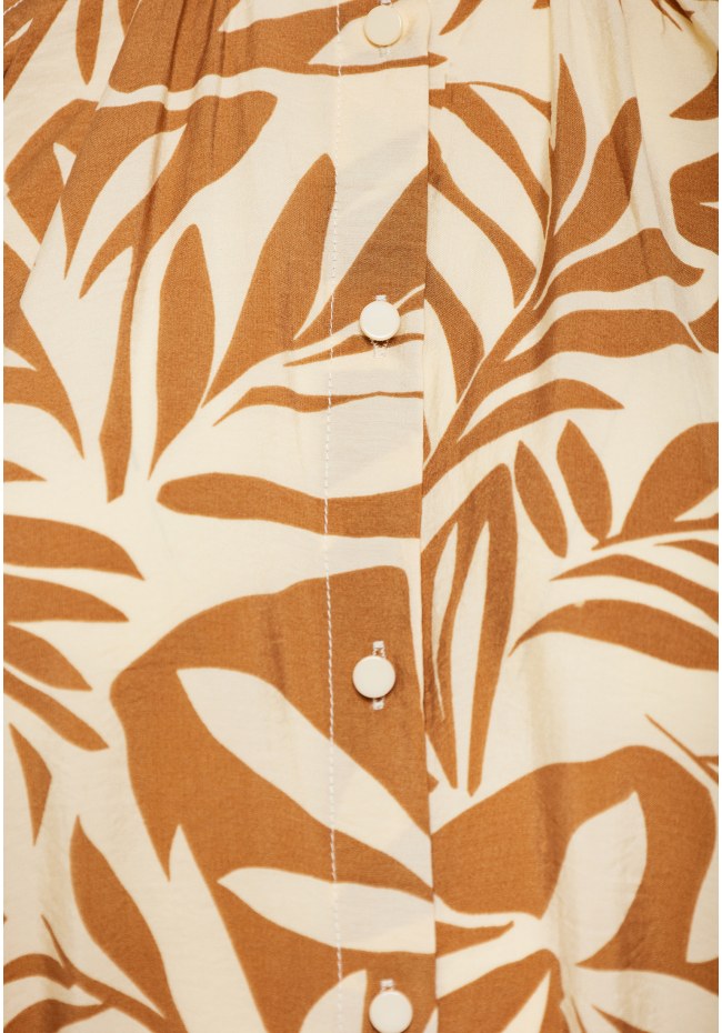 Oversized all over printed viscose midi dress