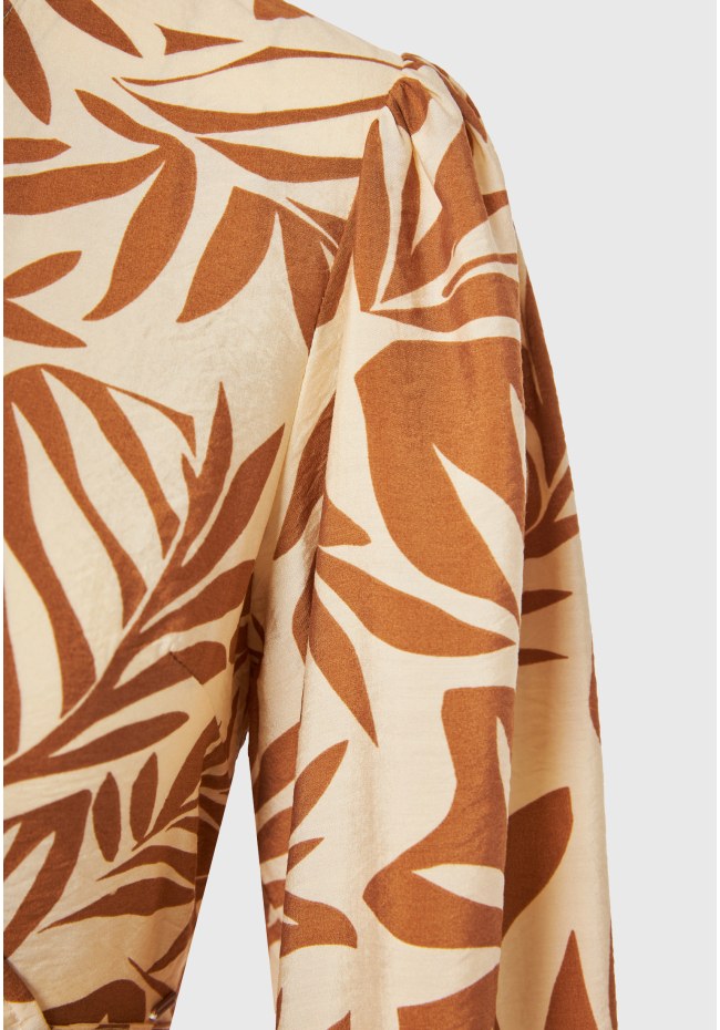 Εμπριμέ μακρυμάνικη κρουαζέ μπλούζα