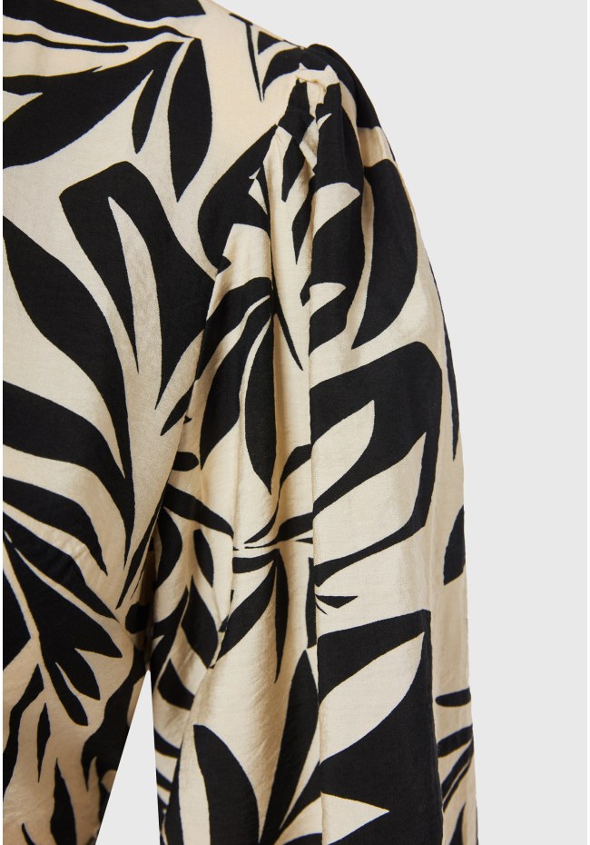 Εμπριμέ μακρυμάνικη κρουαζέ μπλούζα