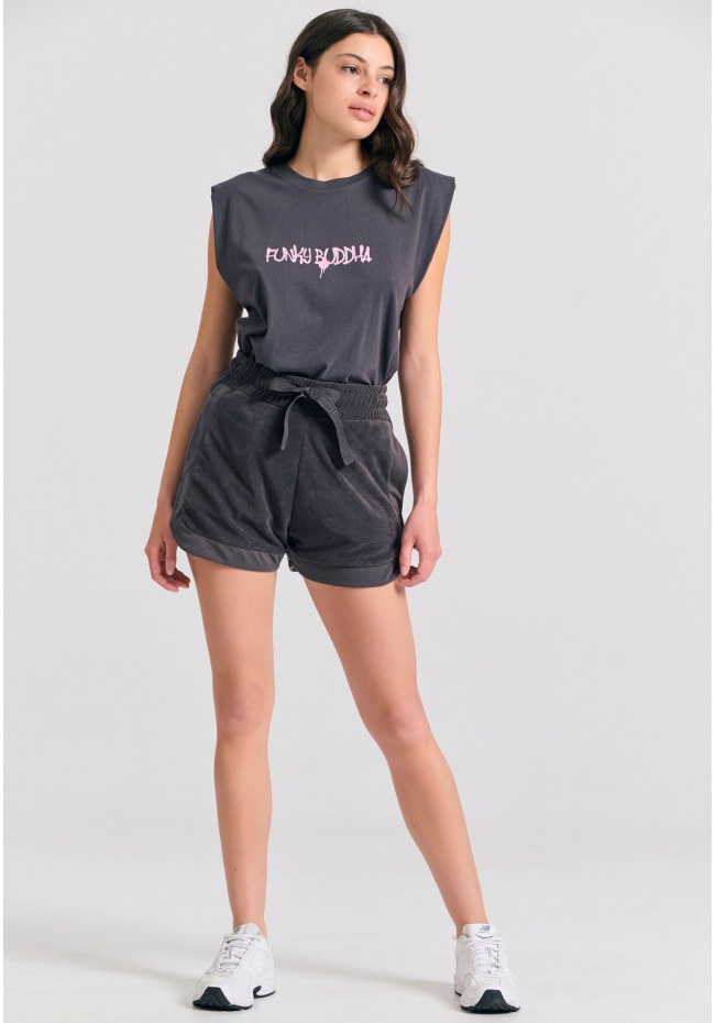 Loose fit γυναικείο πετσετέ σορτς