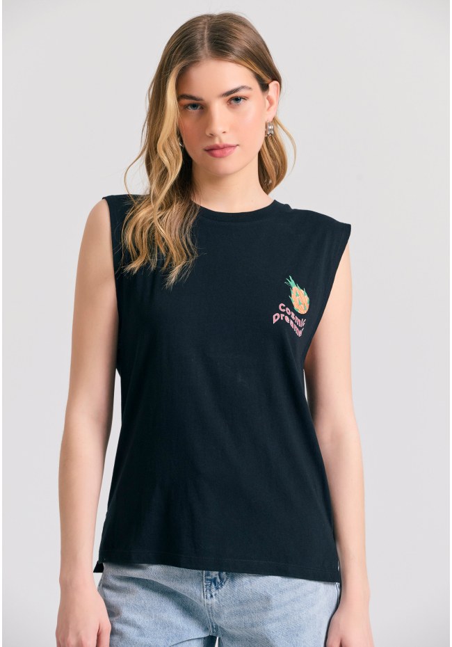 Women's t-shirt with graphic frame print on the back