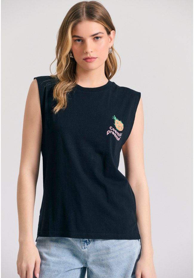 Women's t-shirt with graphic frame print on the back