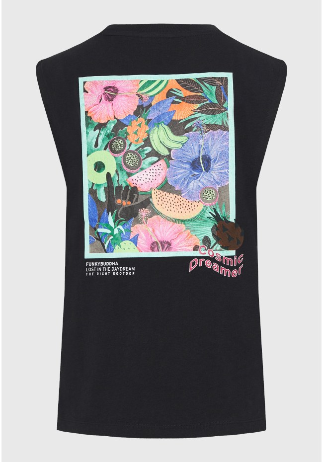 Women's t-shirt with graphic frame print on the back