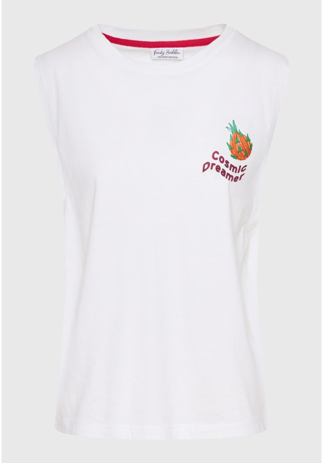 Women's t-shirt with graphic frame print on the back