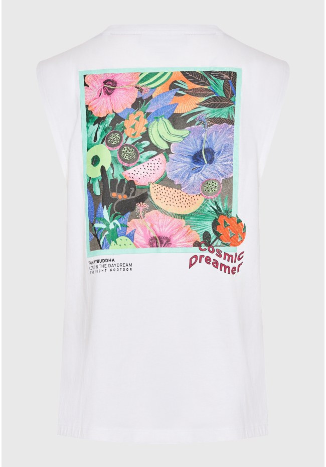 Women's t-shirt with graphic frame print on the back