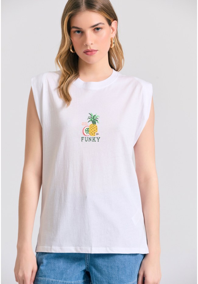 Γυναικείο t-shirt με vintage τύπωμα στην πλάτη