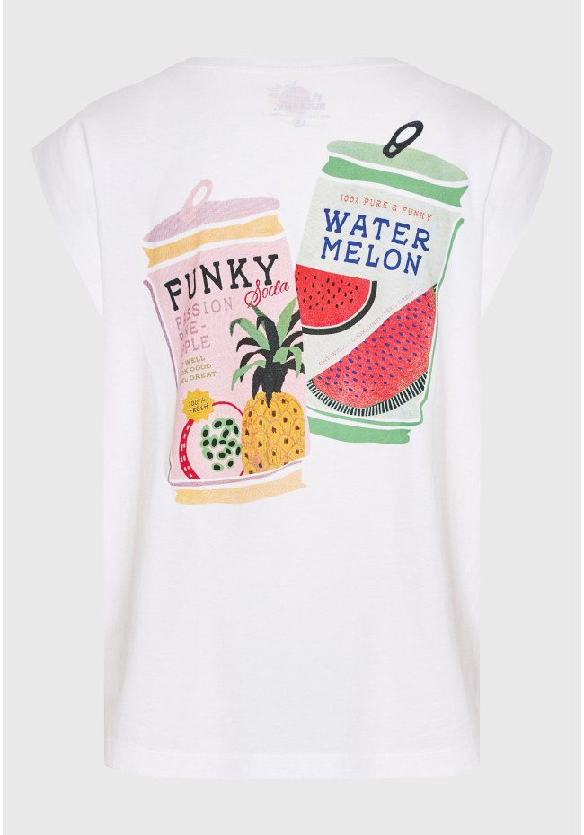 Γυναικείο t-shirt με vintage τύπωμα στην πλάτη