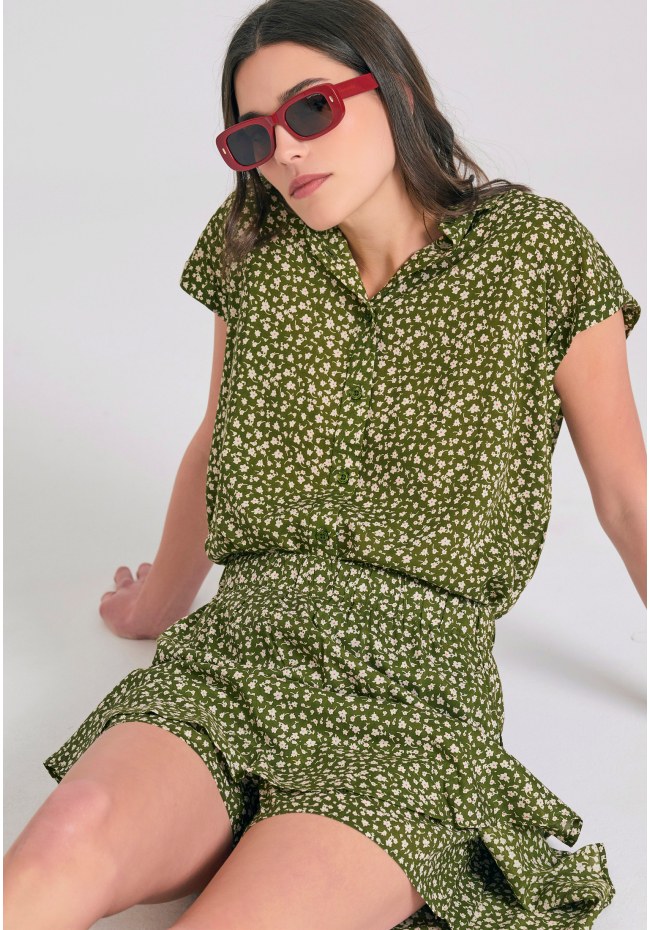 Relaxed fit φλοράλ μίνι φούστα