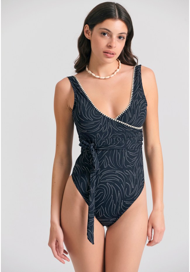 Ολόσωμο κρουαζέ μαγιό με διακοσμητική ραφή