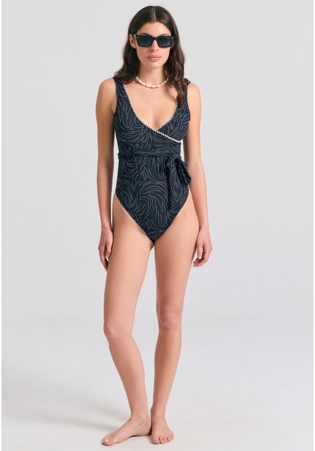 Ολόσωμο κρουαζέ μαγιό με διακοσμητική ραφή