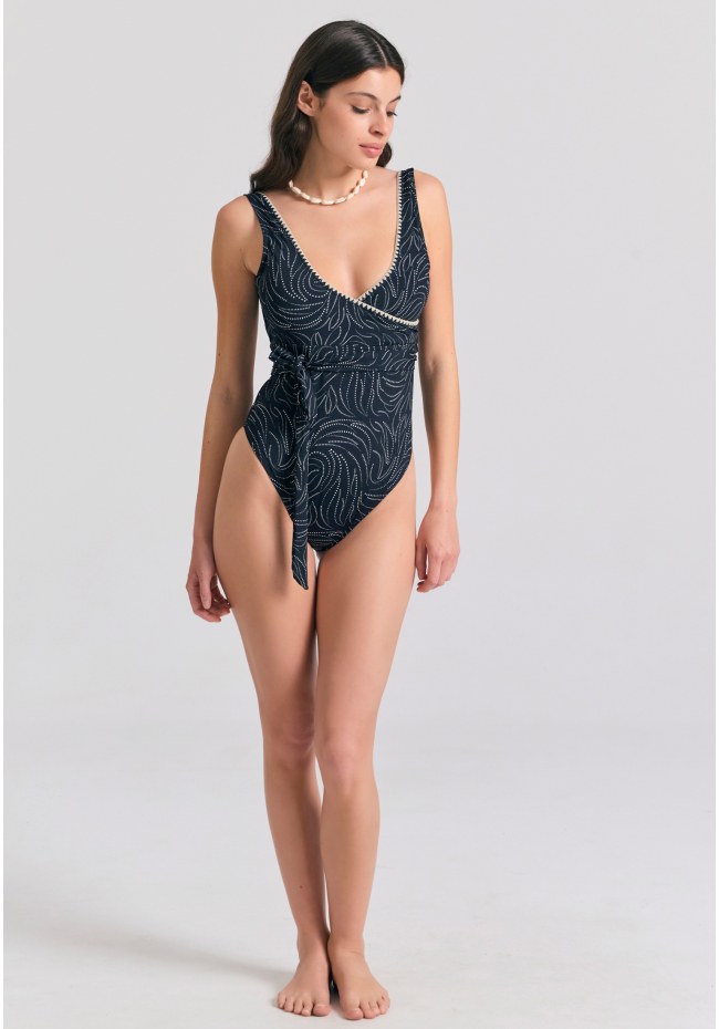 Ολόσωμο κρουαζέ μαγιό με διακοσμητική ραφή