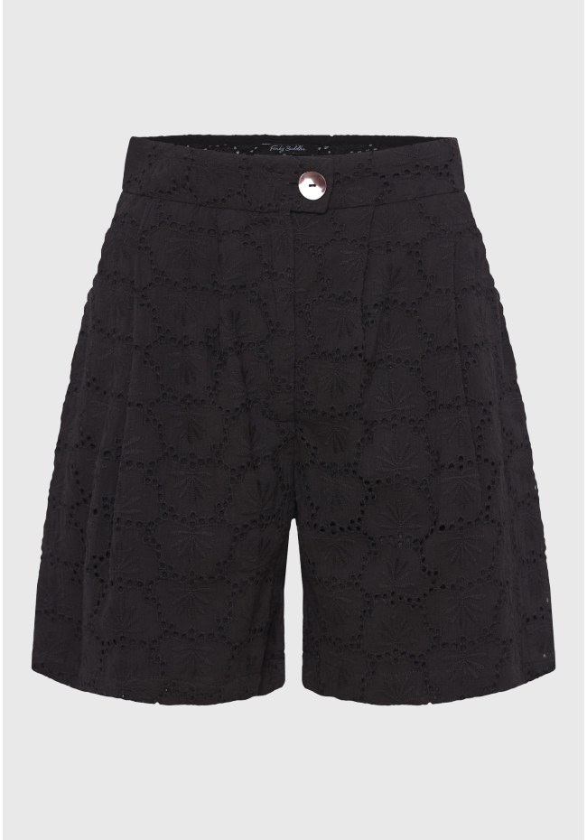 Γυναικεία embroidery βερμούδα με πιέτες