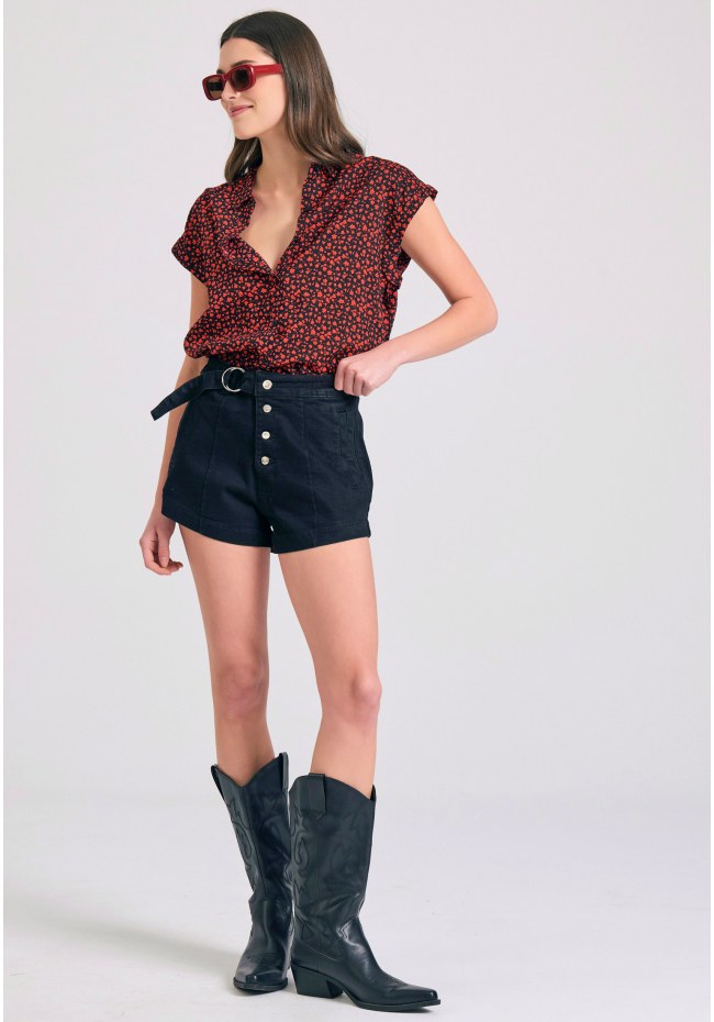 Γυναικείο loose fit φλοράλ πουκάμισο από βισκόζη