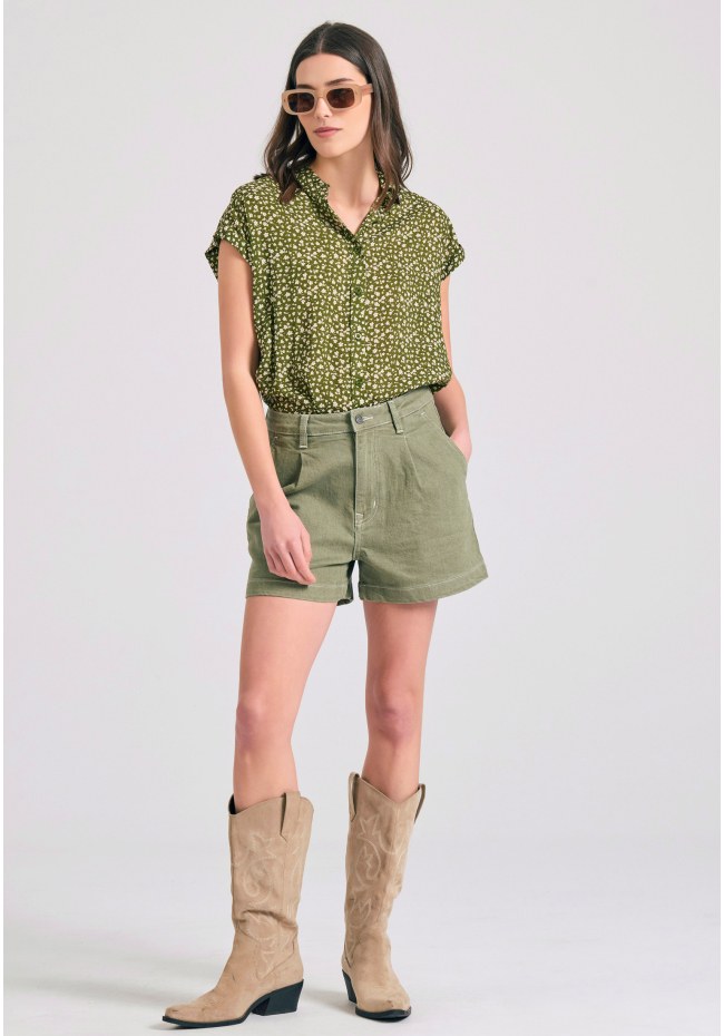 Γυναικείο loose fit φλοράλ πουκάμισο από βισκόζη