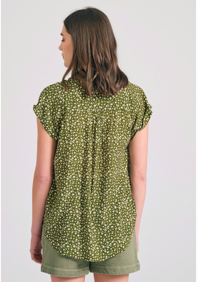 Γυναικείο loose fit φλοράλ πουκάμισο από βισκόζη