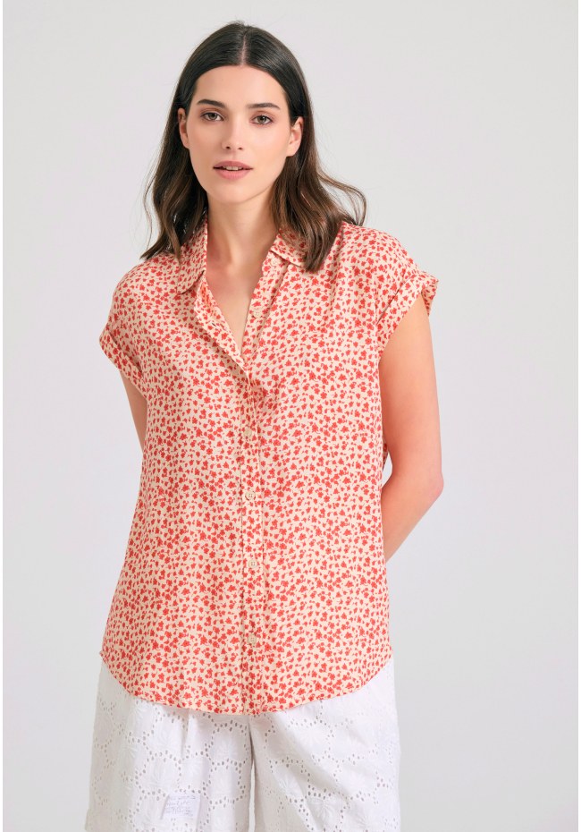 Γυναικείο loose fit φλοράλ πουκάμισο από βισκόζη