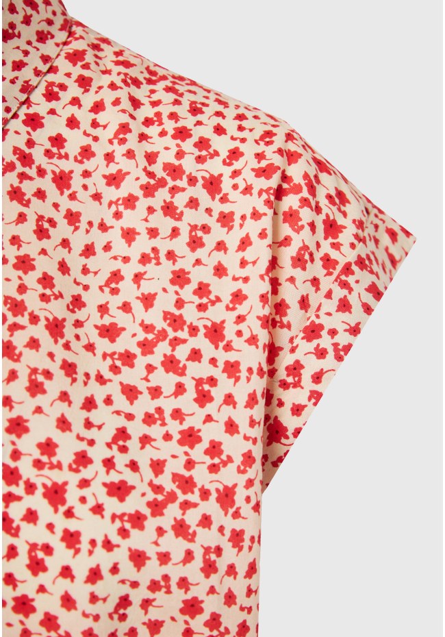 Γυναικείο loose fit φλοράλ πουκάμισο από βισκόζη