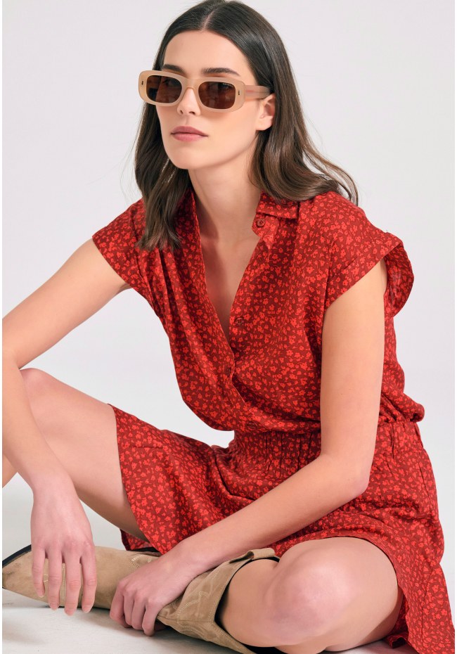 Γυναικείο loose fit φλοράλ πουκάμισο από βισκόζη