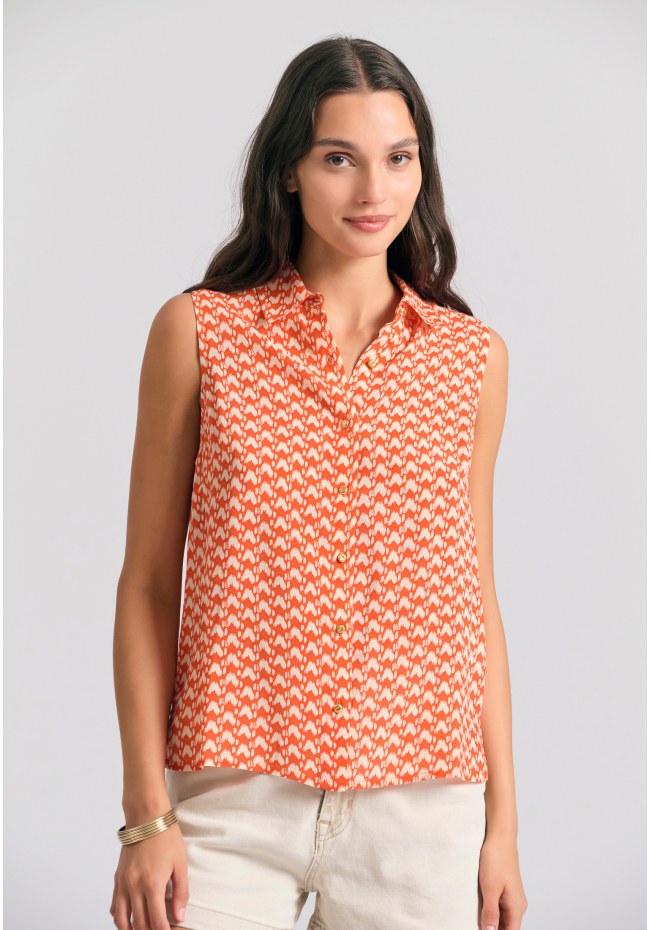 Γυναικείο πουκάμισο με all over τύπωμα