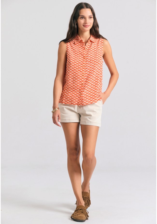 Γυναικείο πουκάμισο με all over τύπωμα