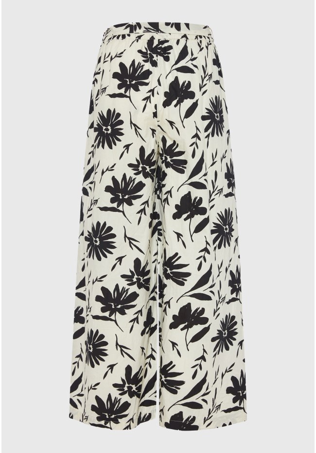 Wide leg pants with exotic print