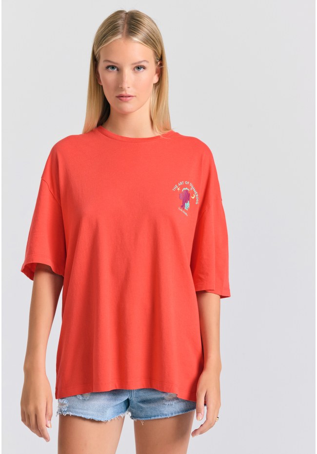 Loose fit t-shirt με photographic τύπωμα στην πλάτη