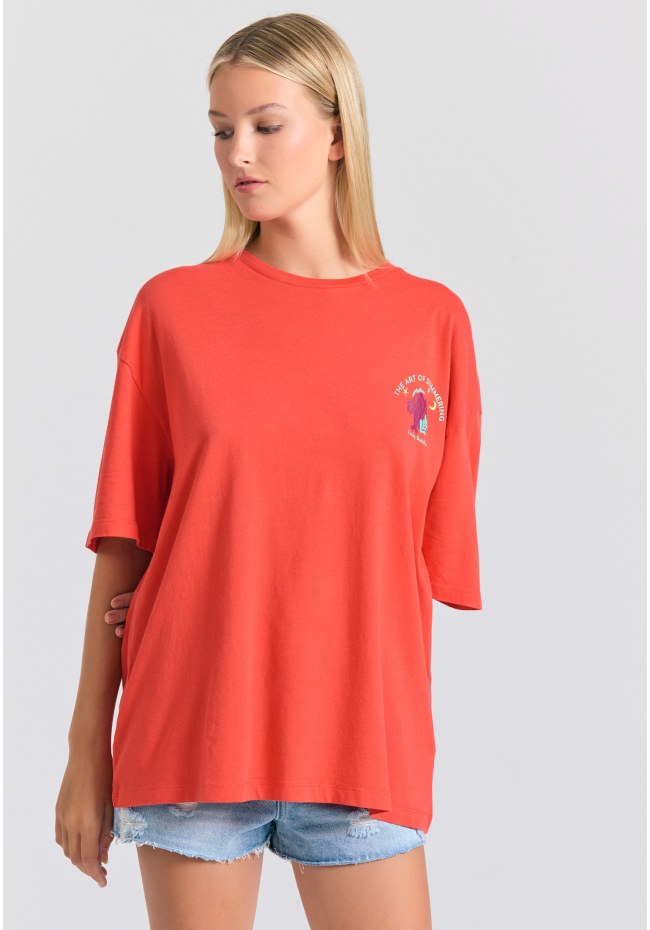 Loose fit t-shirt με photographic τύπωμα στην πλάτη