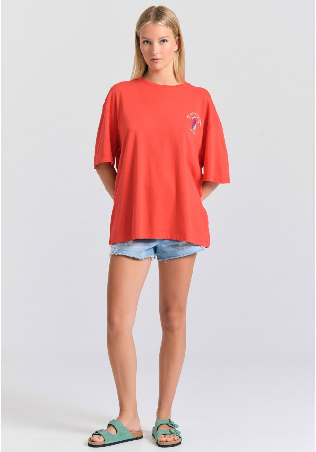 Loose fit t-shirt με photographic τύπωμα στην πλάτη