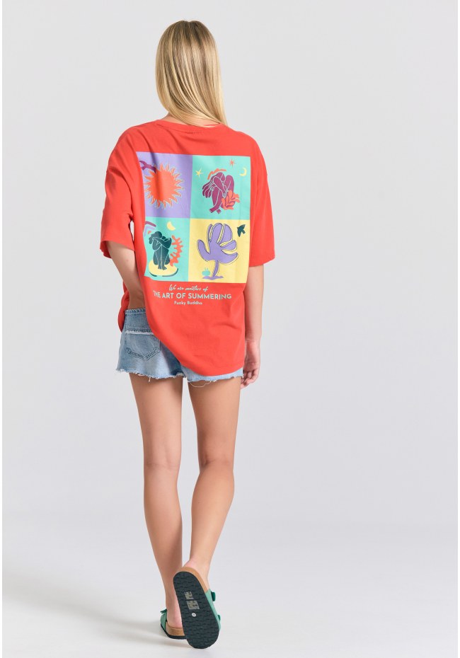 Loose fit t-shirt με photographic τύπωμα στην πλάτη