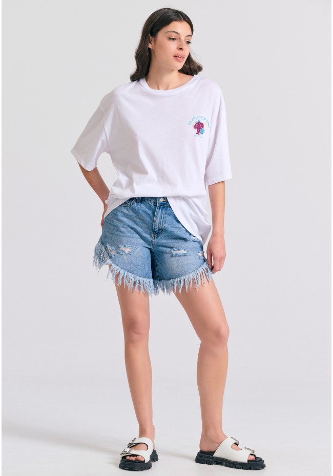 Loose fit t-shirt με photographic τύπωμα στην πλάτη