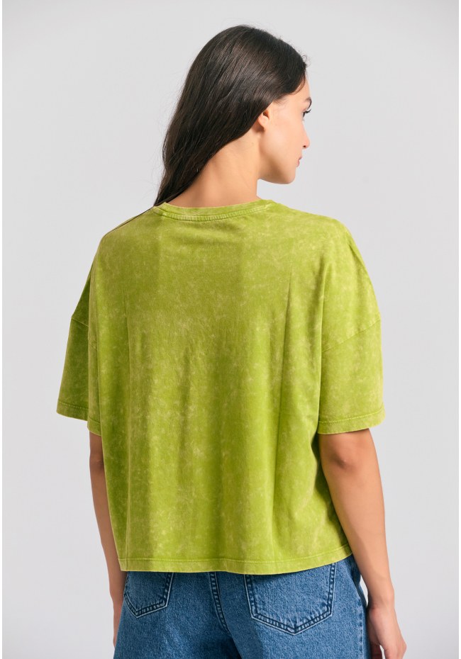Oversized grament dyed t-shirt with photographic print
