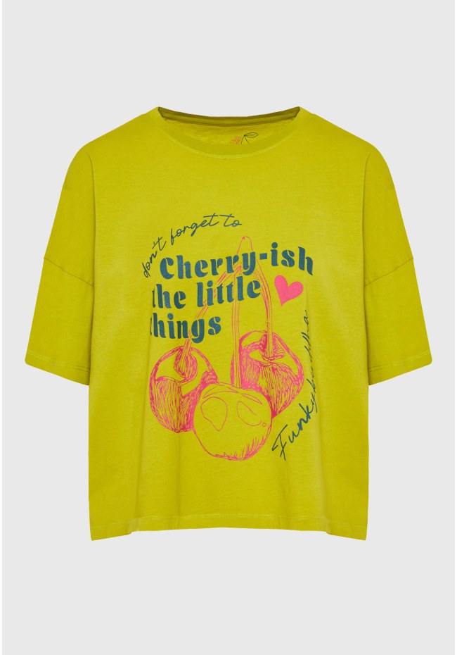 Oversized grament dyed t-shirt with photographic print