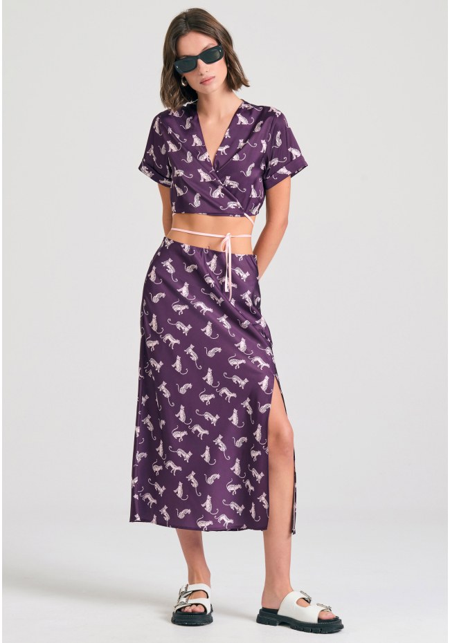 Κρουαζέ cropped τοπ με cut out λεπτομέρειες