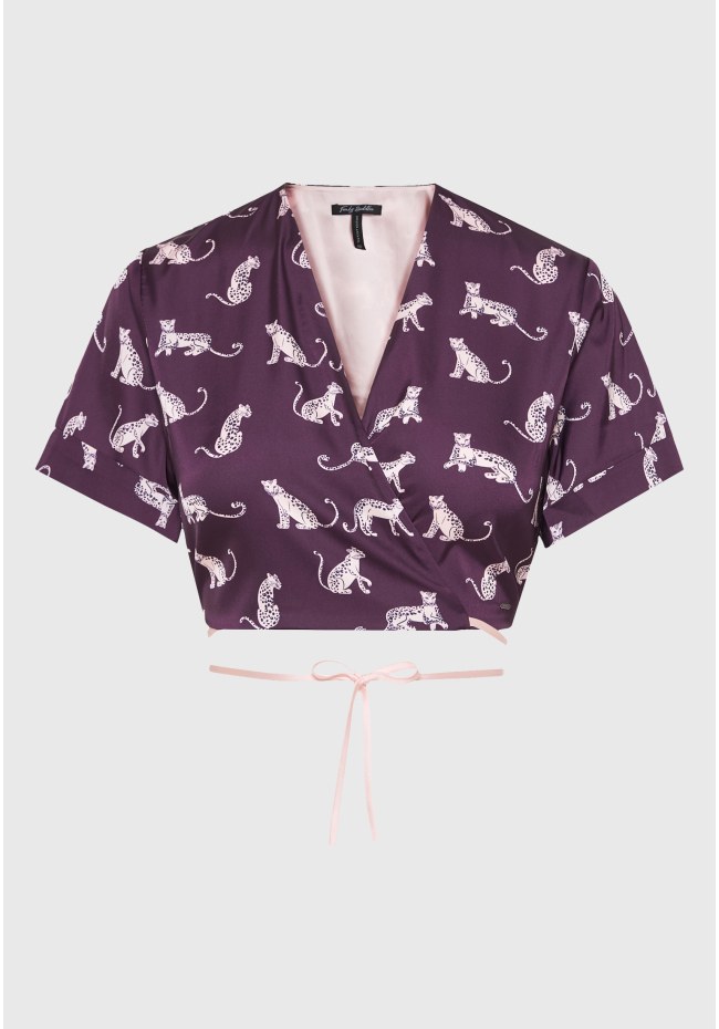 Κρουαζέ cropped τοπ με cut out λεπτομέρειες