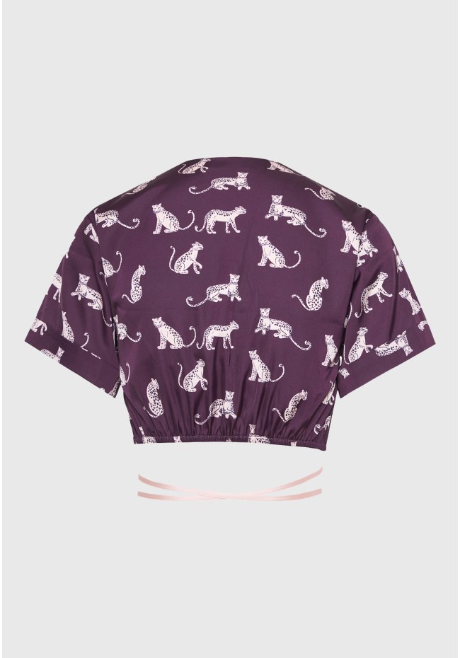 Κρουαζέ cropped τοπ με cut out λεπτομέρειες