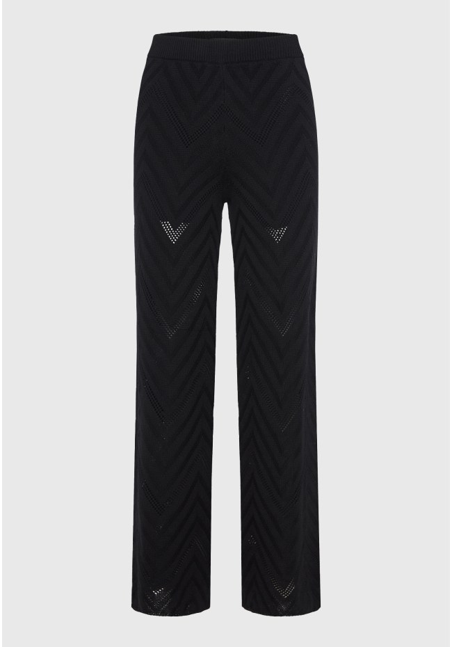 Γυναικείο πλεκτό παντελόνι με ζακάρ pattern
