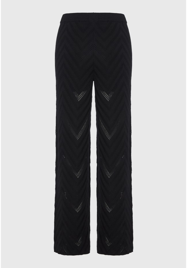 Γυναικείο πλεκτό παντελόνι με ζακάρ pattern