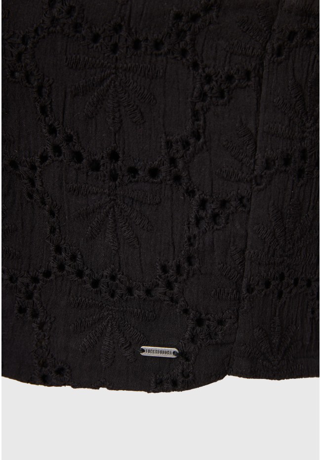 Embroidery cropped top με μοτίβο