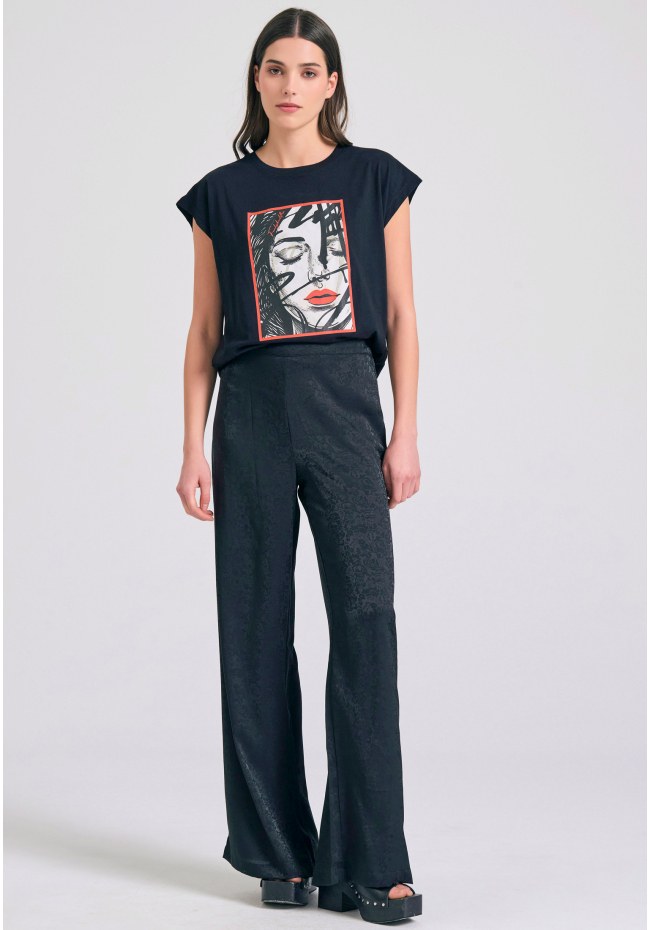 Γυναικείο t-shirt με face photographic τύπωμα