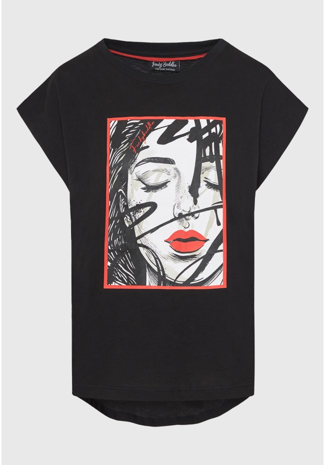 Γυναικείο t-shirt με face photographic τύπωμα