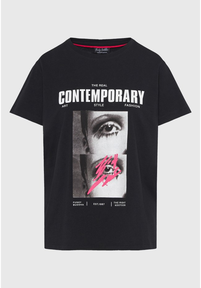 Loose fit t-shirt wirh illusion photographic print