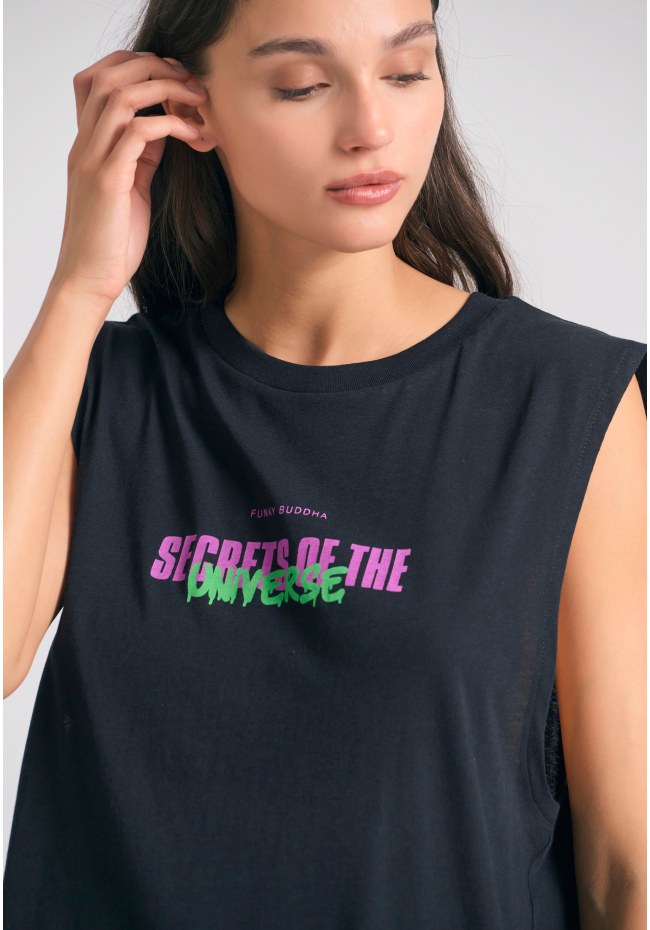 Γυναικείο t-shirt με zodiac art τύπωμα στην πλάτη