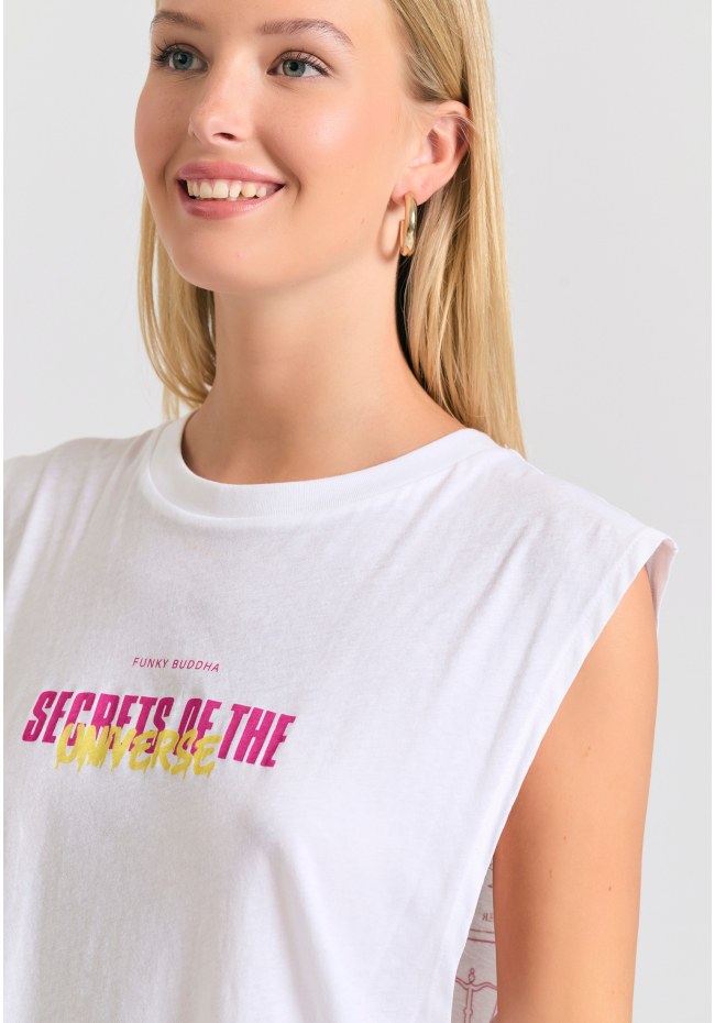 Γυναικείο t-shirt με zodiac art τύπωμα στην πλάτη