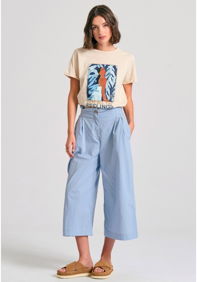 Organic cotton women's t-shirt with print in boho look