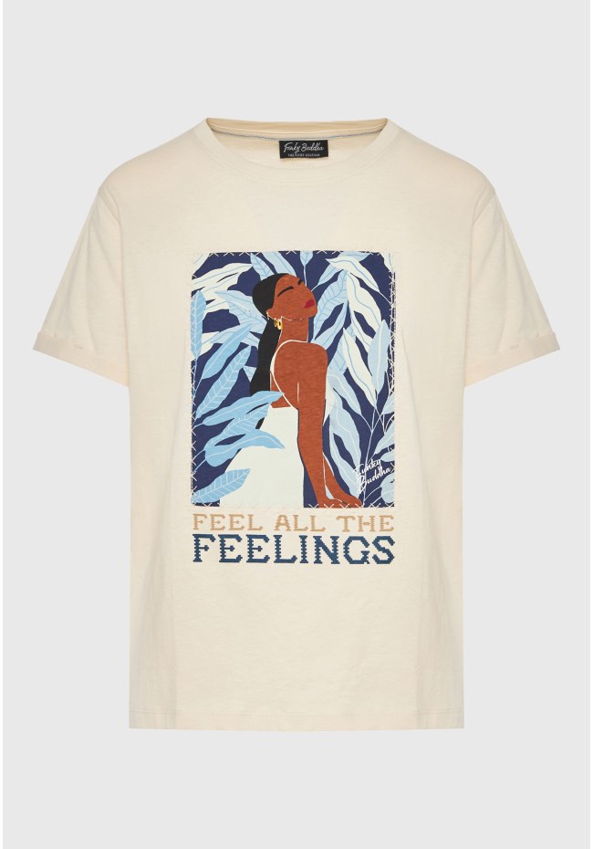 Organic cotton women's t-shirt with print in boho look