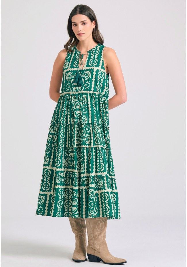Εμπριμέ μάξι φόρεμα σε ethnic look