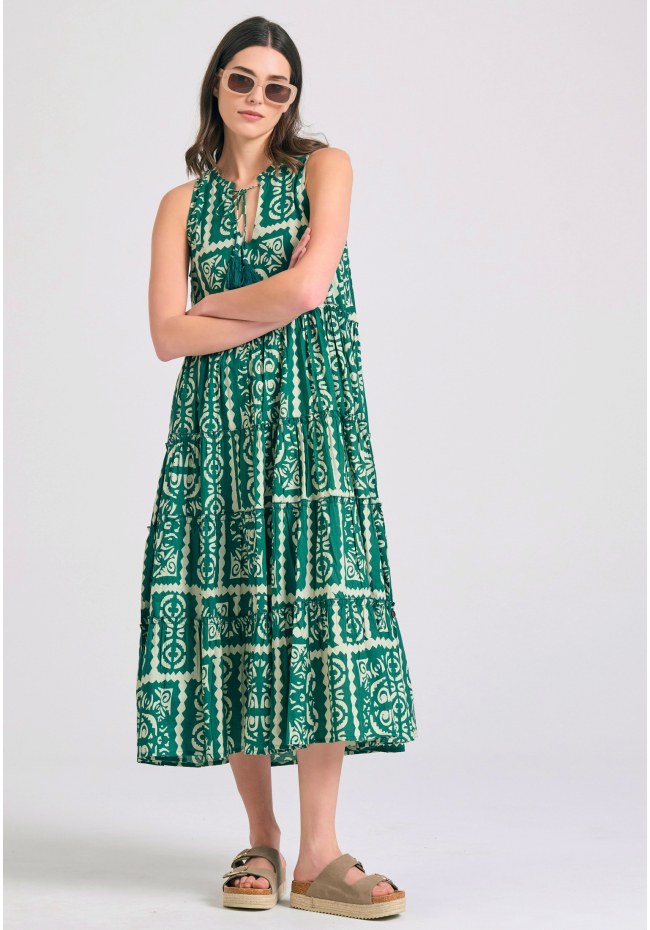 Εμπριμέ μάξι φόρεμα σε ethnic look