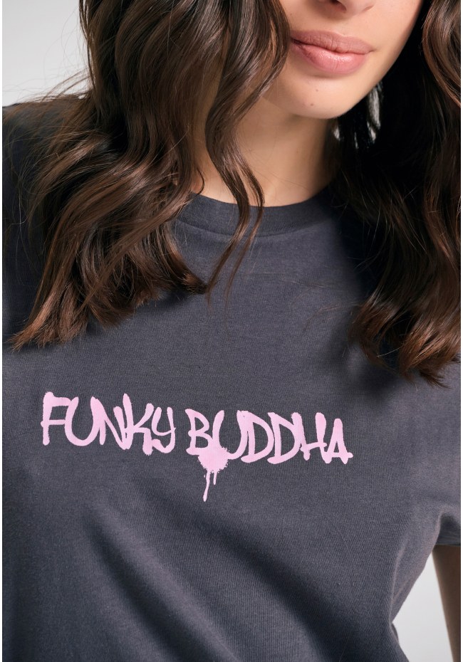 Γυναικείο t-shirt με text artwork τύπωμα στην πλάτη