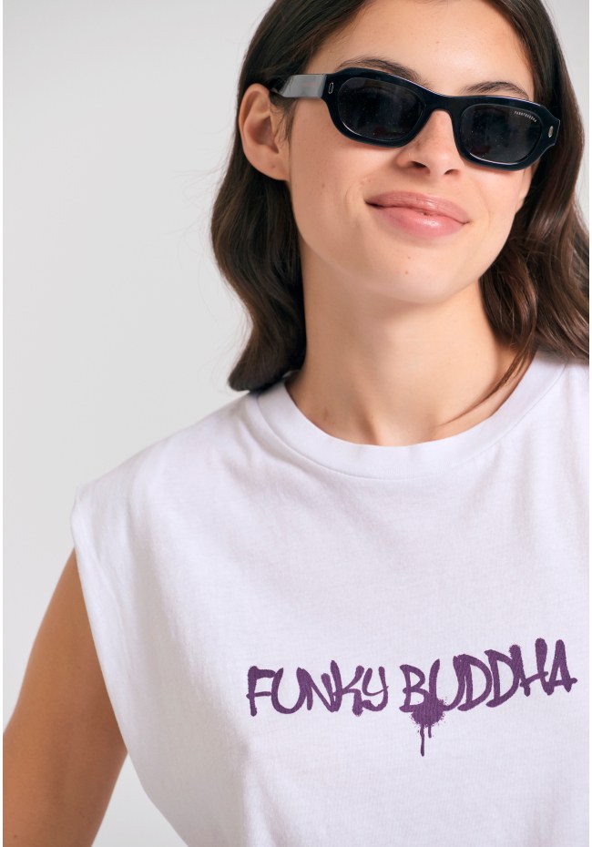 Γυναικείο t-shirt με text artwork τύπωμα στην πλάτη